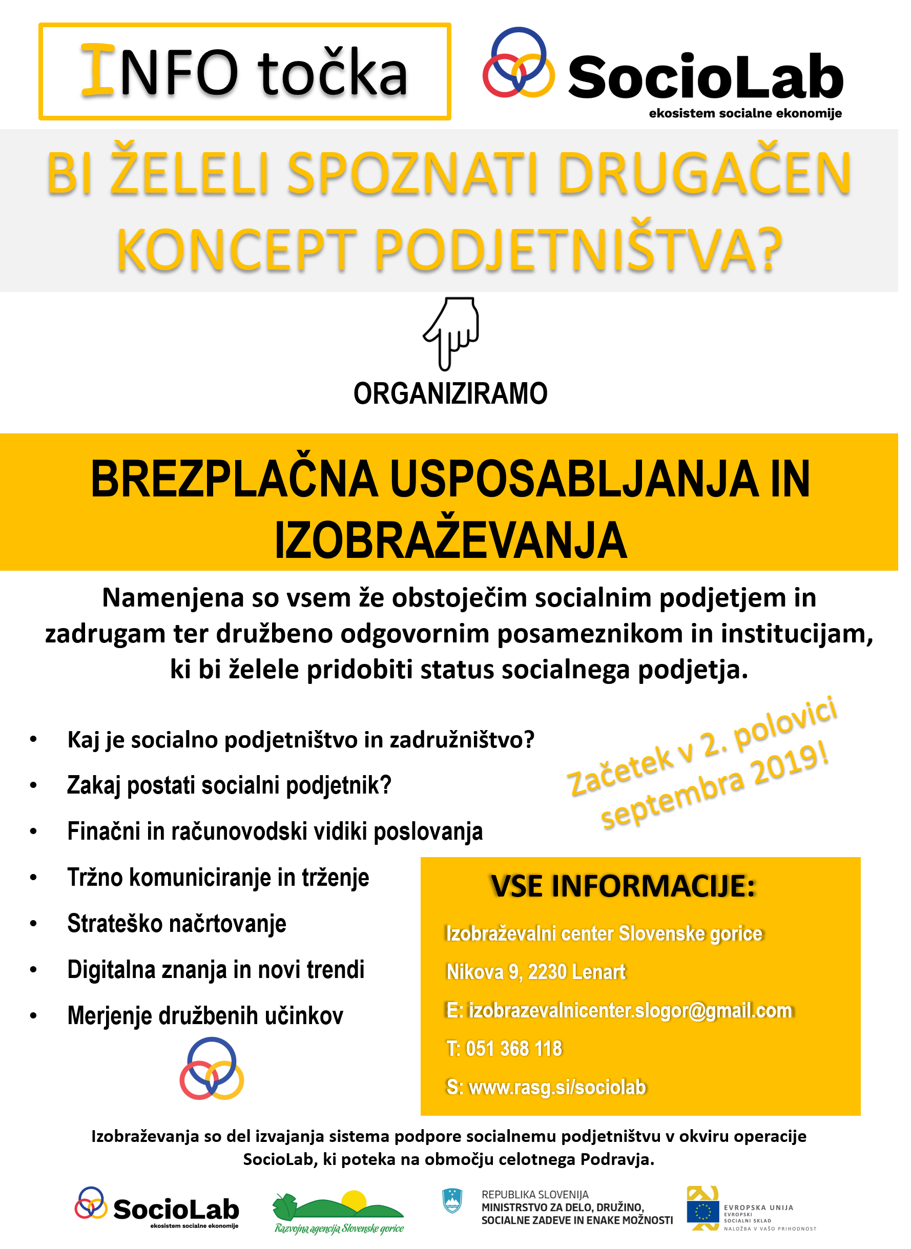 Plakat usposabljanja 2. cikel september 2019